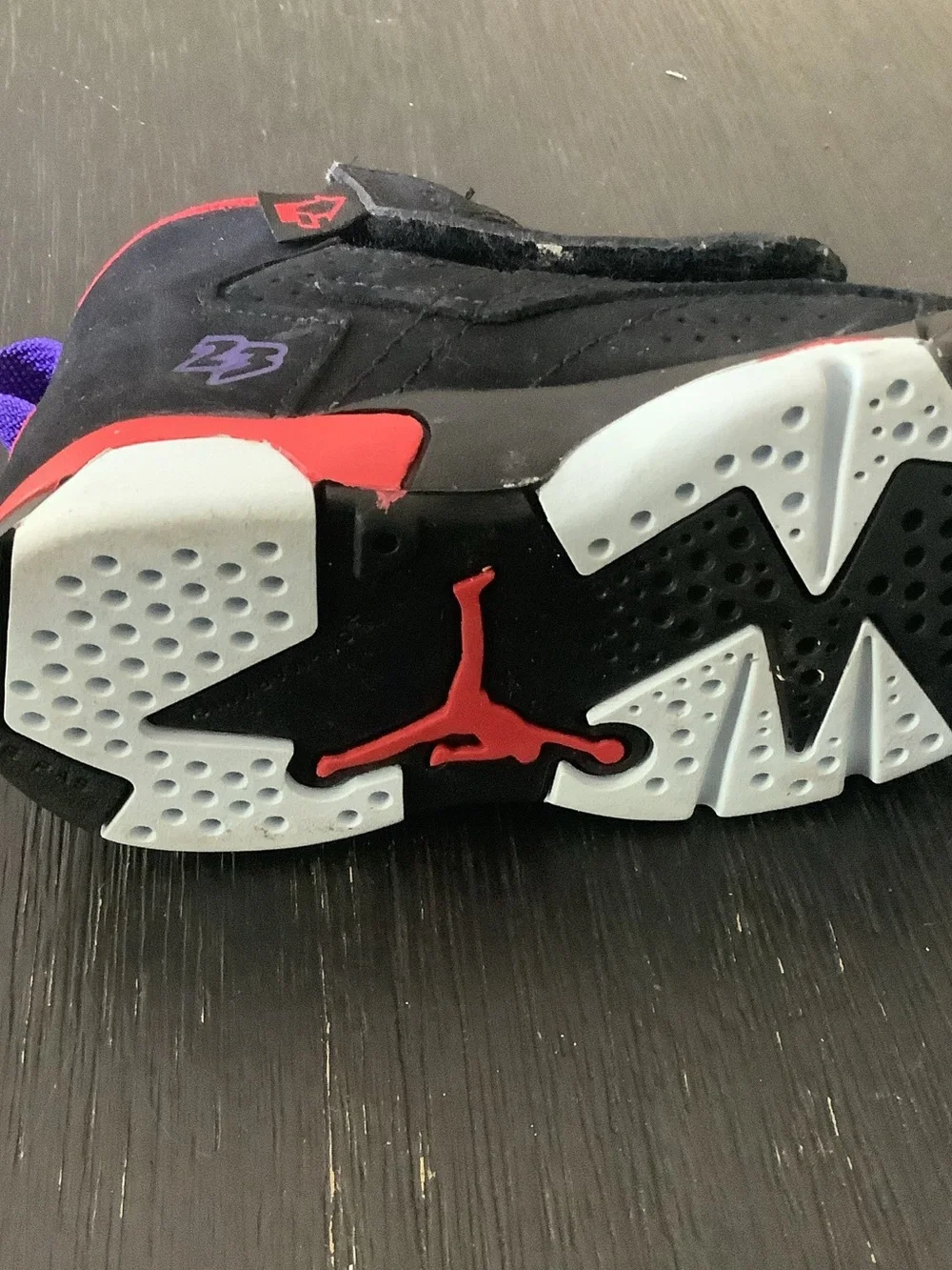 Jordan Kids Black, Red & Purple High-Top Sneakers